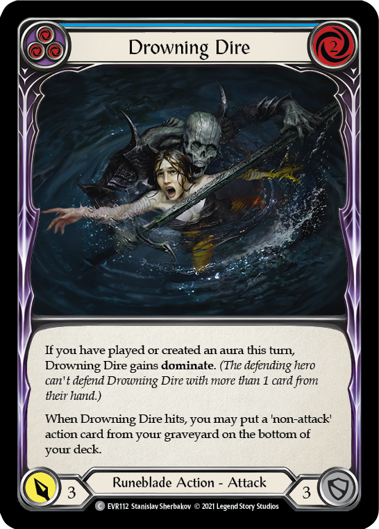 Drowning Dire (Blue) [EVR112] (Everfest)  1st Edition Rainbow Foil | Red Riot Games CA