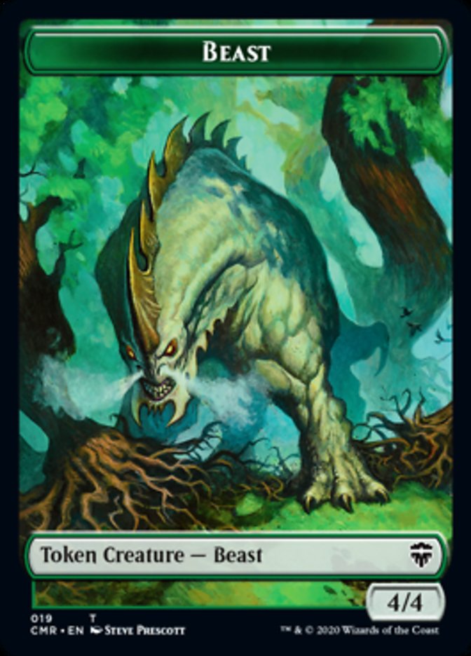 Beast (19) // Elephant Double-Sided Token [Commander Legends Tokens] | Red Riot Games CA