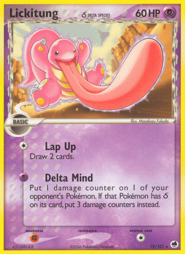 Lickitung (19/101) (Delta Species) [EX: Dragon Frontiers] | Red Riot Games CA