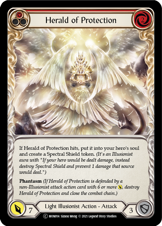 Herald of Protection (Red) [U-MON014-RF] (Monarch Unlimited)  Unlimited Rainbow Foil | Red Riot Games CA