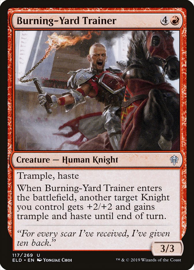 Burning-Yard Trainer [Throne of Eldraine] | Red Riot Games CA