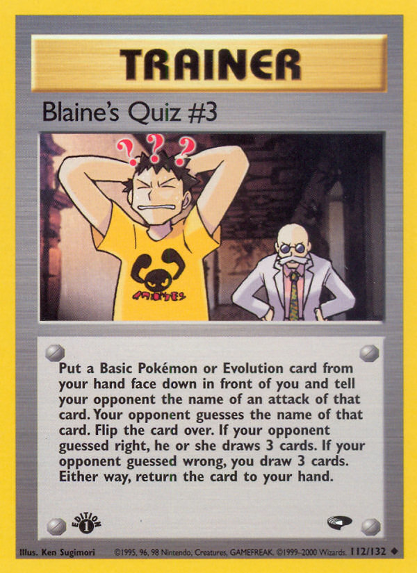 Blaine's Quiz #3 (112/132) [Gym Challenge 1st Edition] | Red Riot Games CA