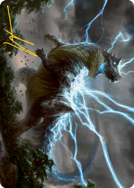 Thrasta, Tempest's Roar Art Card (41) (Gold-Stamped Signature) [Modern Horizons 2 Art Series] | Red Riot Games CA