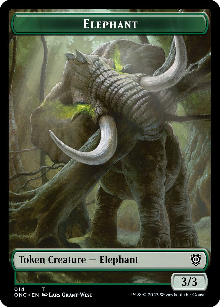 Human Soldier // Elephant Double-Sided Token [Phyrexia: All Will Be One Commander Tokens] | Red Riot Games CA