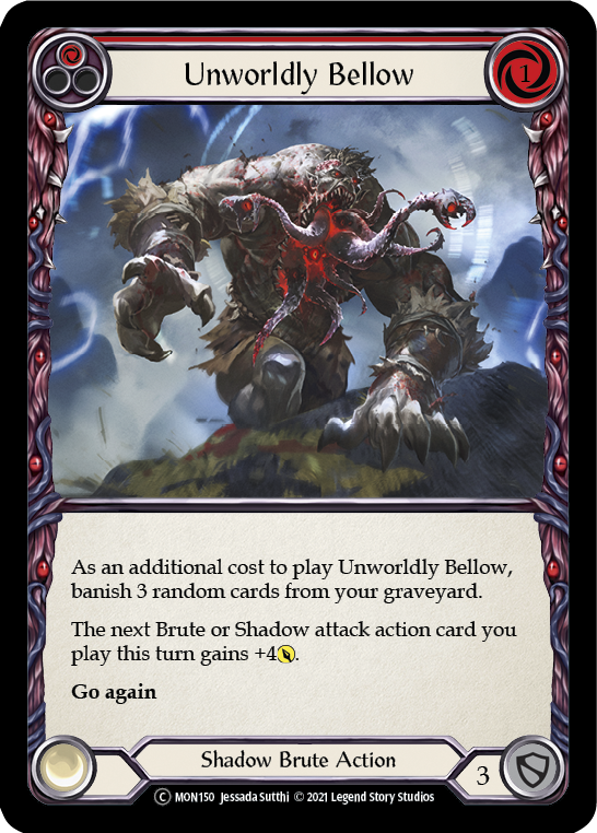 Unworldly Bellow (Red) [U-MON150-RF] (Monarch Unlimited)  Unlimited Rainbow Foil | Red Riot Games CA