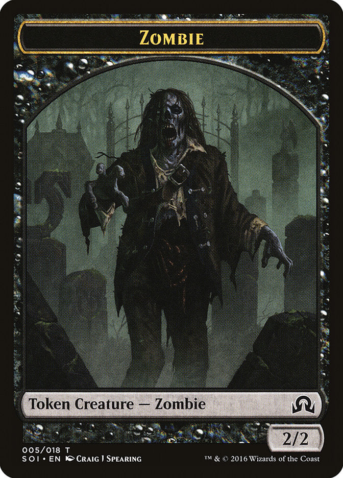 Zombie Token [Shadows over Innistrad Tokens] | Red Riot Games CA