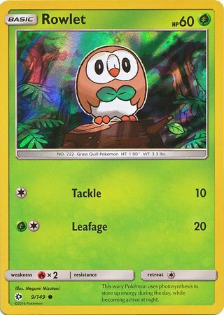Rowlet (9/149) (Water Web Holo) [Sun & Moon: Base Set] | Red Riot Games CA