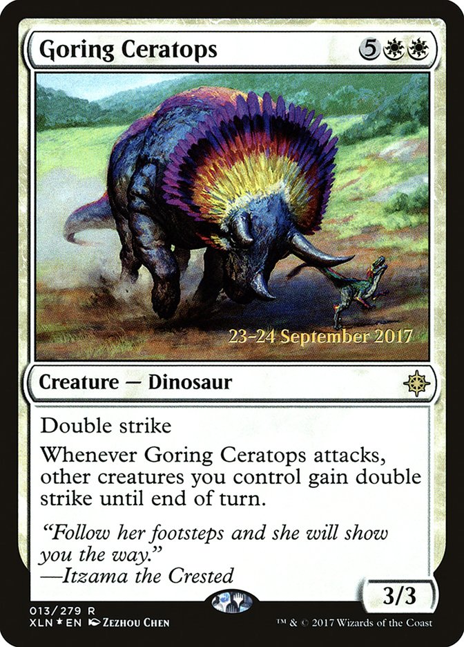 Goring Ceratops [Ixalan Prerelease Promos] | Red Riot Games CA