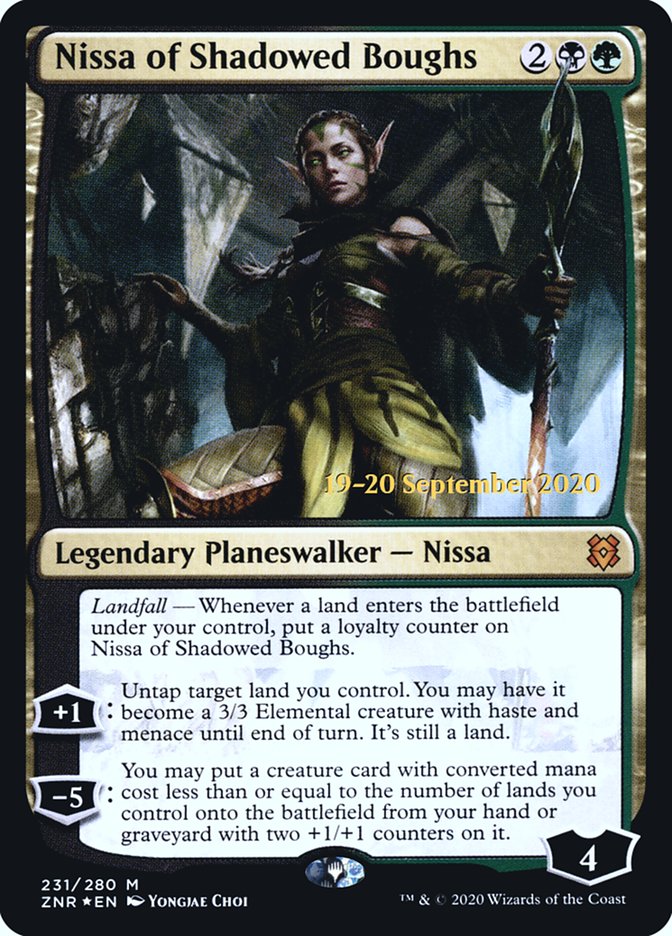 Nissa of Shadowed Boughs [Zendikar Rising Prerelease Promos] | Red Riot Games CA